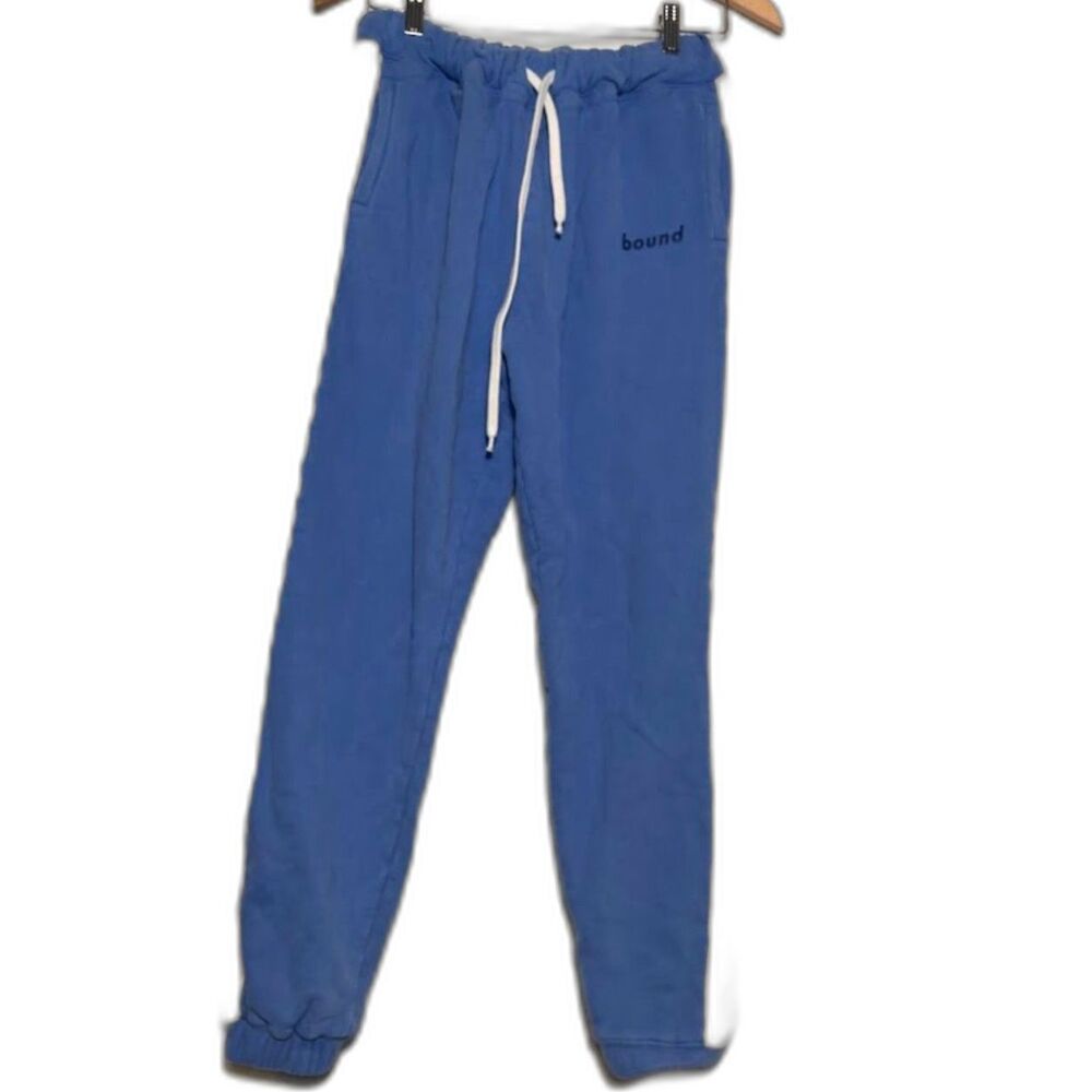 Bound Apparel Streetwear Sweatpants Blue Cream Stripe Size Medium Loungewear